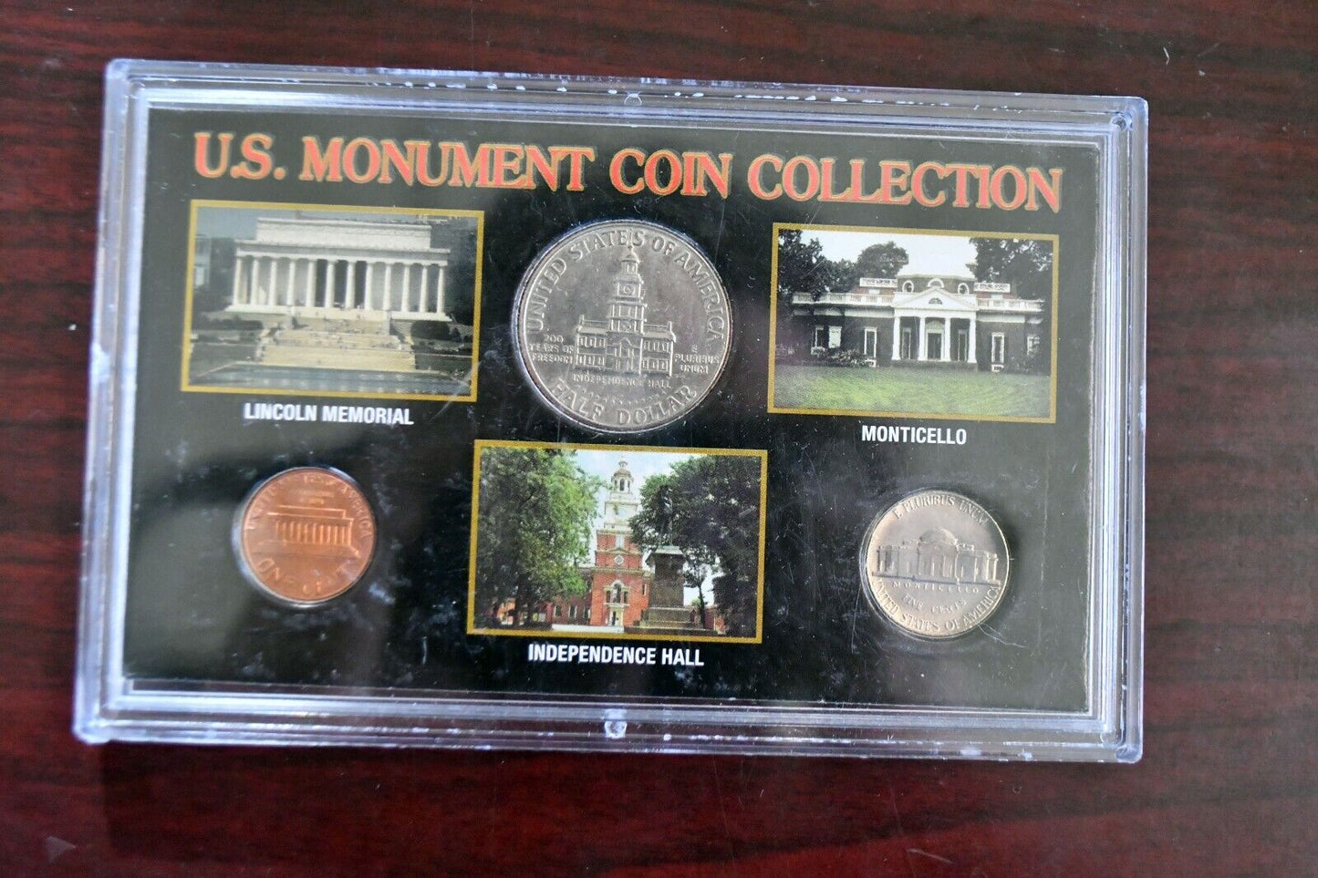 US. Monument Coin Collection Lincoln Memorial, Independence Hall, Monticello