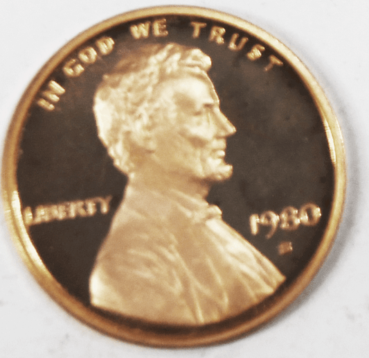 1980 S 1c Proof Lincoln Memorial Cent One Penny Gem Uncirculated San Francisco