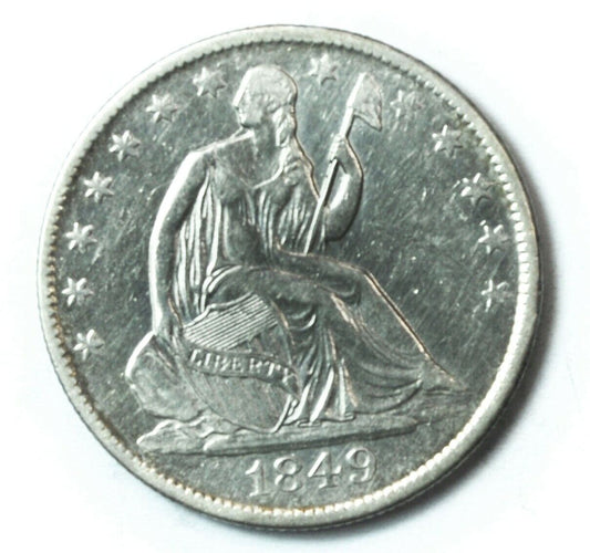 1849 O 50c Seated Liberty Silver Half Dollar Fifty Cents New Orleans XF