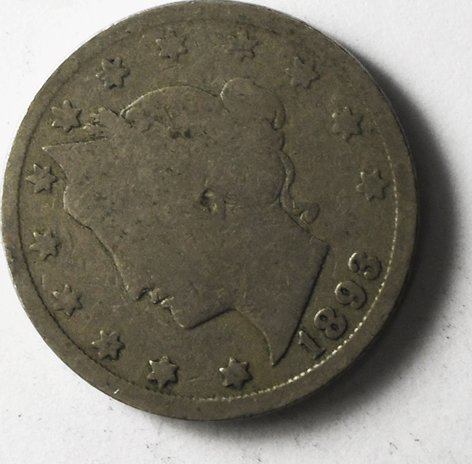 1893 5c V Liberty Nickel Five Cents Rare US Philadelphia