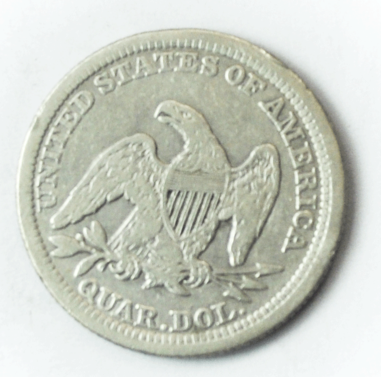 1856 25c Seated Liberty Silver Quarter Dollar Twenty Five Cents Philadelphia