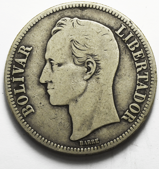 1973 Venezuela 10 Ten Bolivares Silver Coin Y# 45