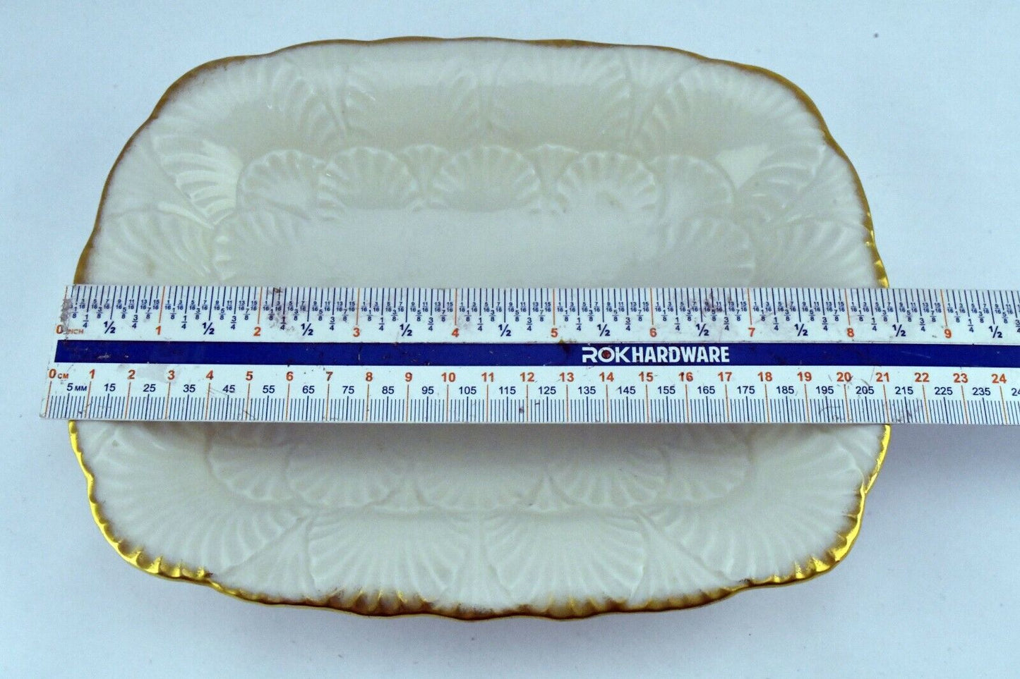 Lenox Gold Trimmed Porcelain Bread Serving Plate 8 1/2' x 6 3/4"