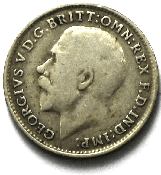 1916 Great Britain 3 Three Pence Silver Coin KM# 813