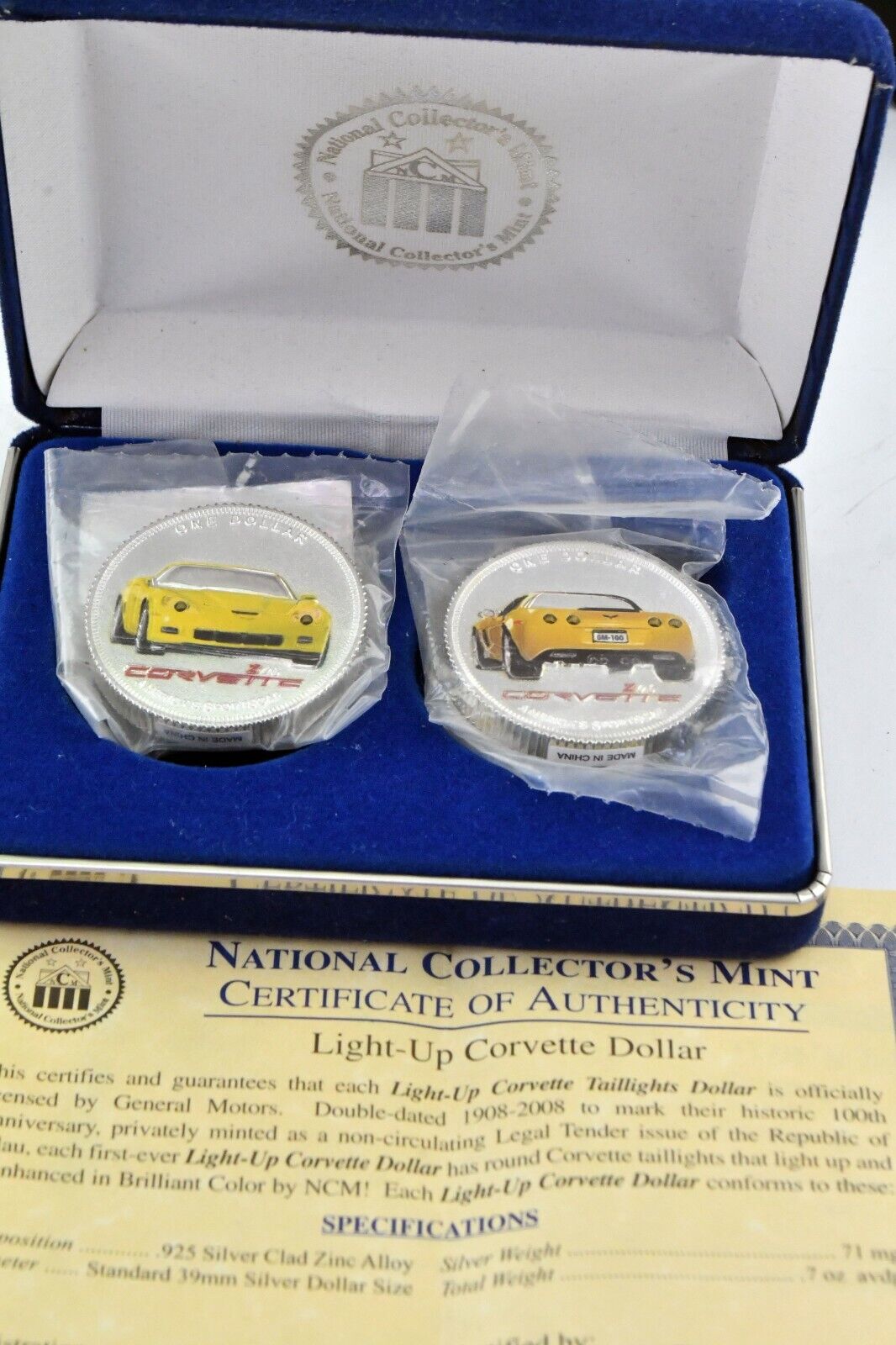 100th Anniversary National Collectors Mint Light Up Corvette Republic of Palau
