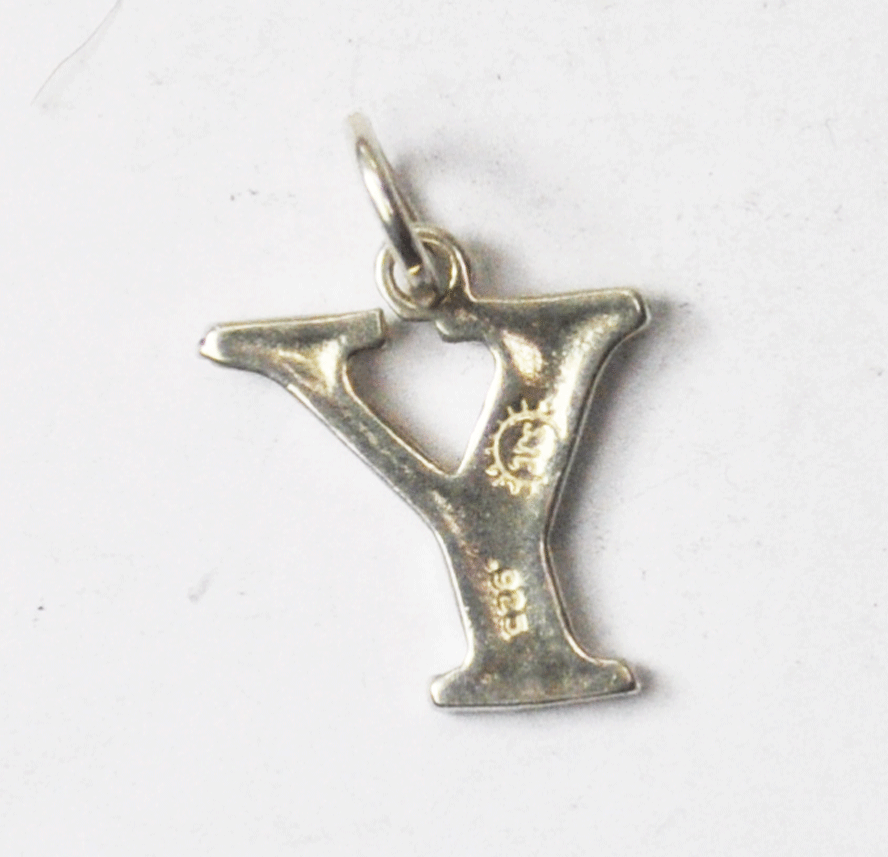 Sterling SJC Sundancer Capital Uppercase Letter Y Charm 15mm x 16mm