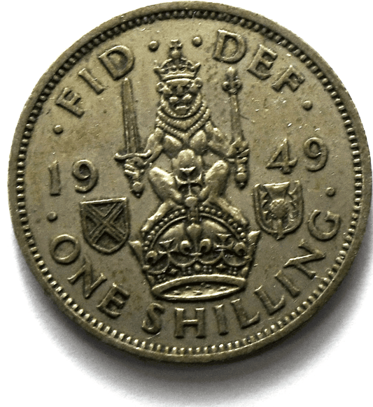 1949 Great Britain Copper Nickel One Shilling Coin KM# 877