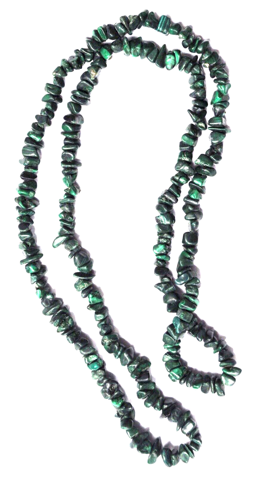 Green Malachite Chunk 10mm Bead Necklace 30"