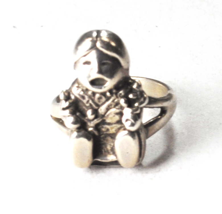 Sterling Silver Storyteller Ring 21mm RL Stamped Size 6