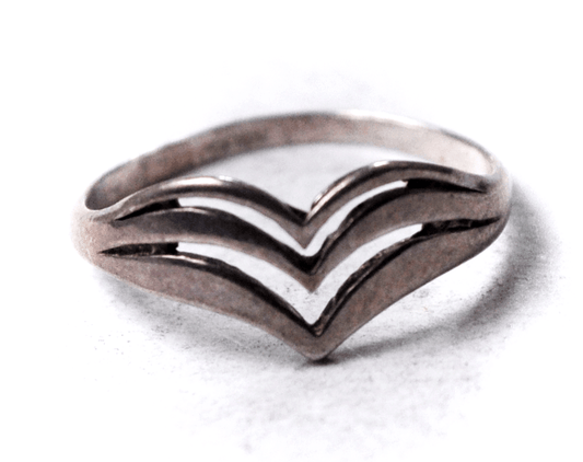 Sterling Silver Shubes Triple Wave Heart Split Band Ring Size 6