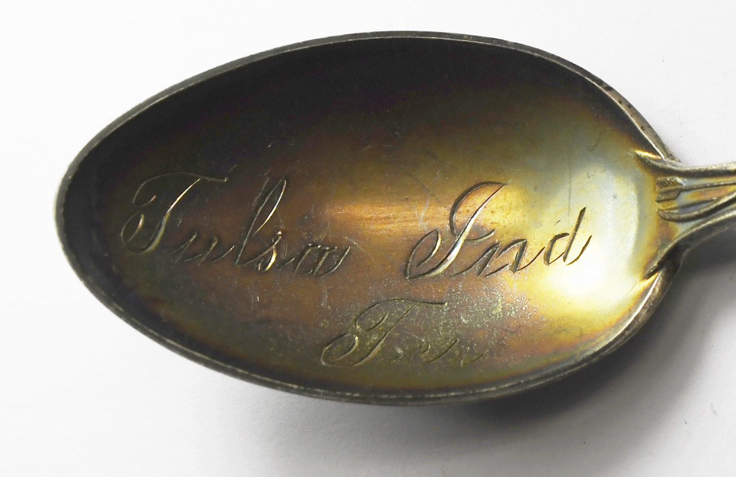 Sterling Chief Tulsa Oklahoma Territory Souvenir Spoon 5-3/8"