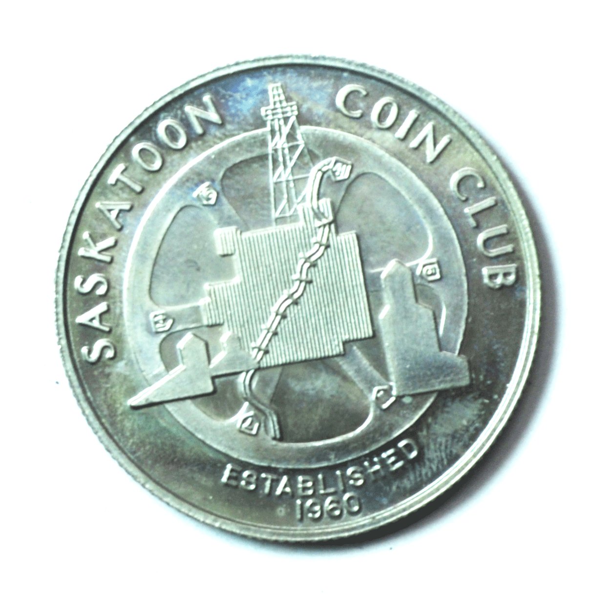 1986 $2 Saskatoon Coin Club 25th Anniversary Medal 38mm Stamp Show