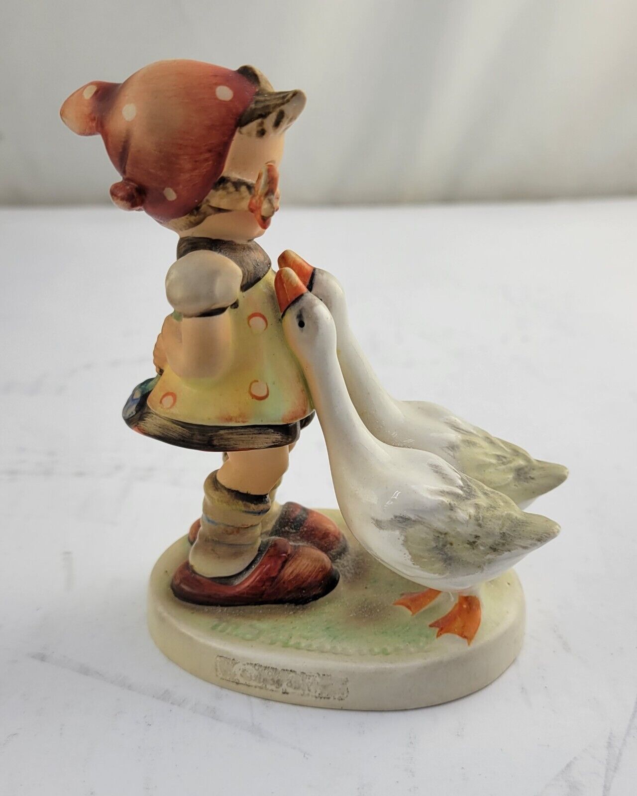 Hummel "Goose Girl" Figurine 47 3/0 TMK 2 Blue Bee Geese 4"