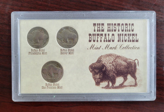 The Historic Buffalo Nickel Mint Mark Collection Coin Set  1935, 1936 S, 1937 D