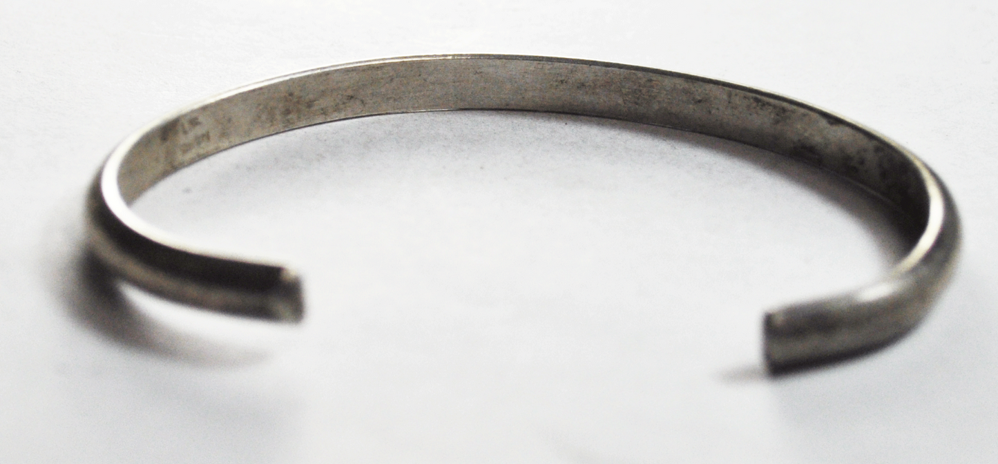 Sterling Silver Lee Mc Cray Plain Concave Cuff 5mm Bracelet 5-3/4"