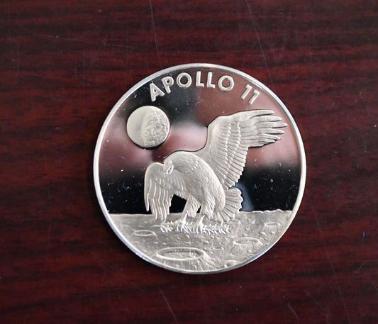 Apollo 11 Franklin Mint Sterling Silver Jan. 31st 1971 Space Flight Emblem