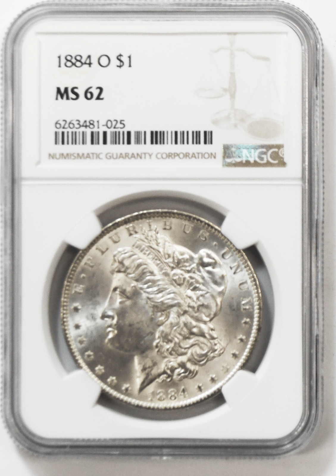1884 O $1 Morgan Silver Dollar MS62 NGC New Orleans Uncirculated