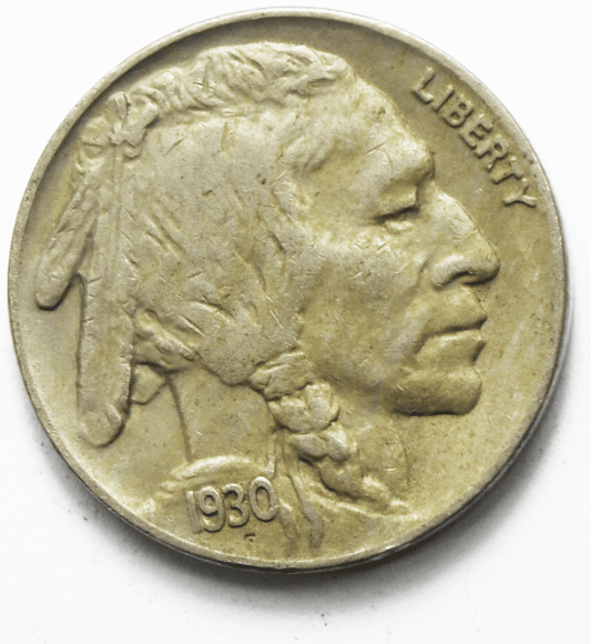 1930 S 5c Buffalo Nickel Five Cents San Francisco AU