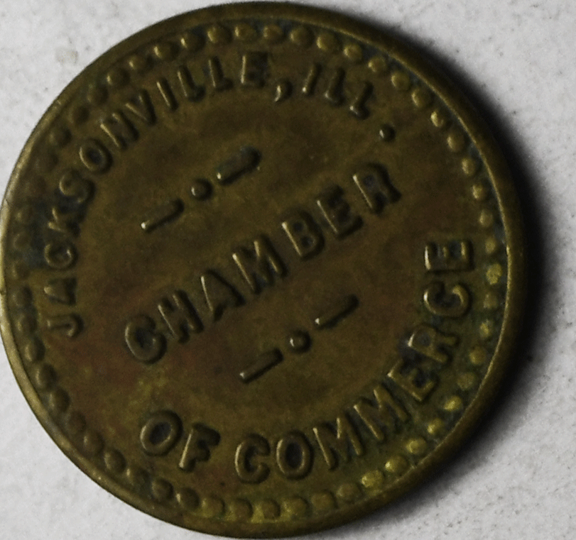 Jacksonville Illinois Chamber of Commerce 1/4c Token 19mm