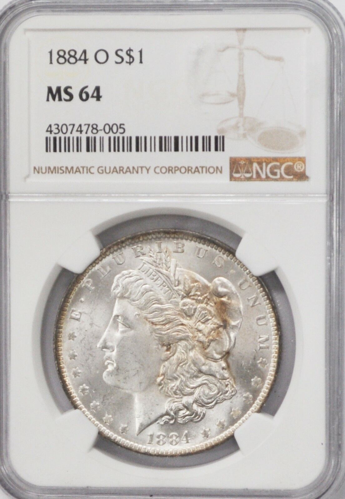 1884 O $1 Morgan Silver One Dollar NGC MS64 Rare VAM 4 New Orleans
