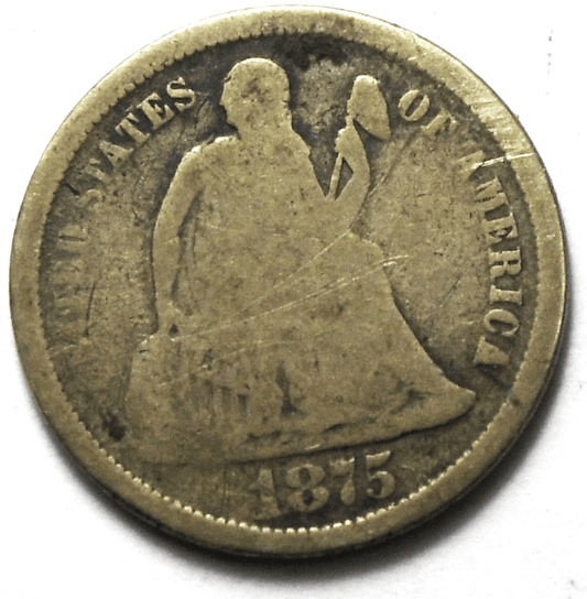 1875 S 10c Seated Liberty Silver Dime Ten Cents San Francisco