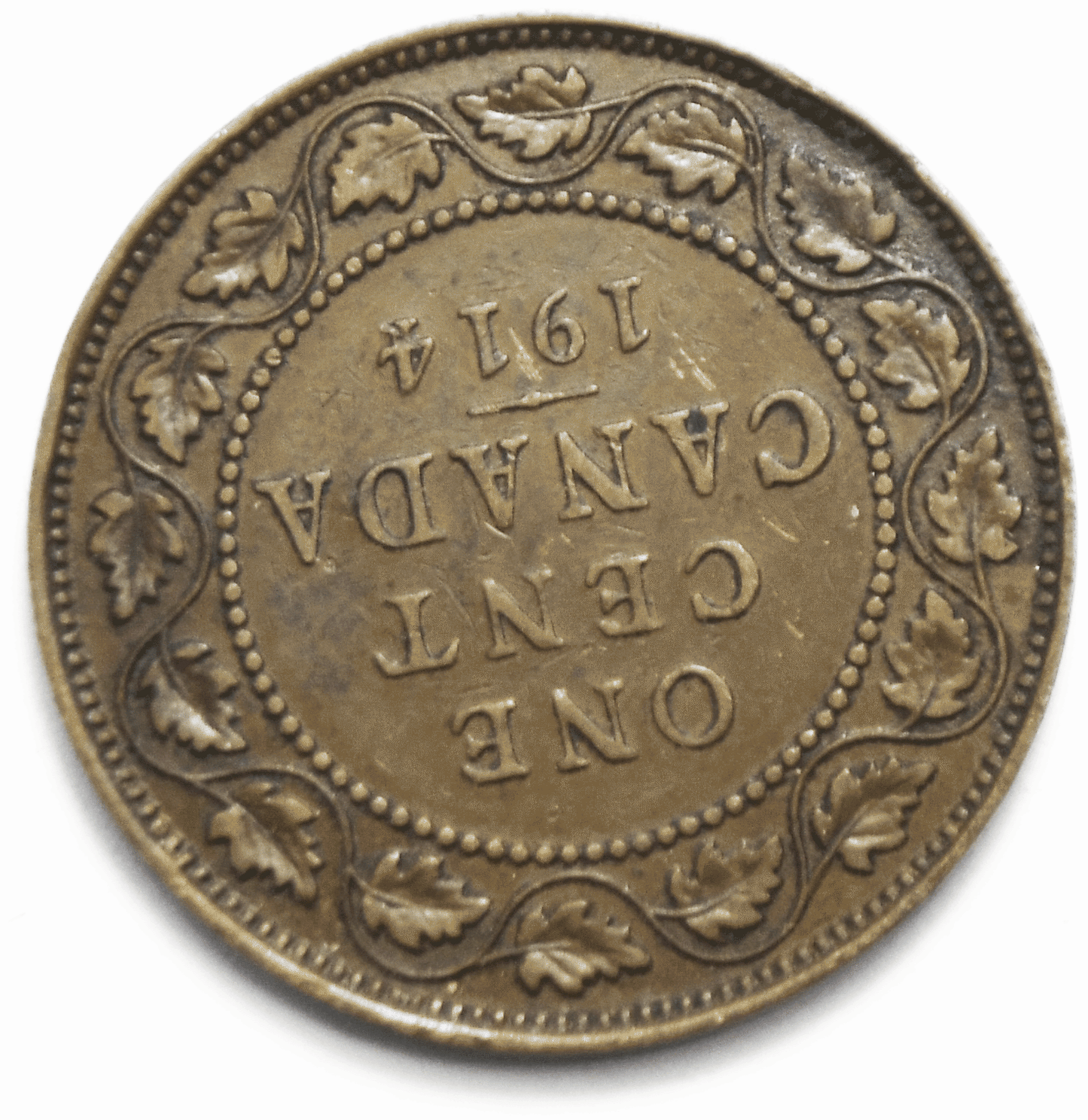 1914 1c Canada Large One Cent Penny KM#21  Bronze