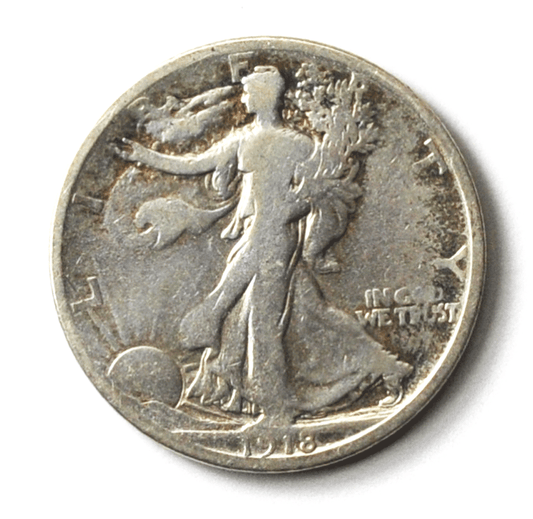 1918 S 50c Walking Liberty Silver Half Dollar San Francisco Rare