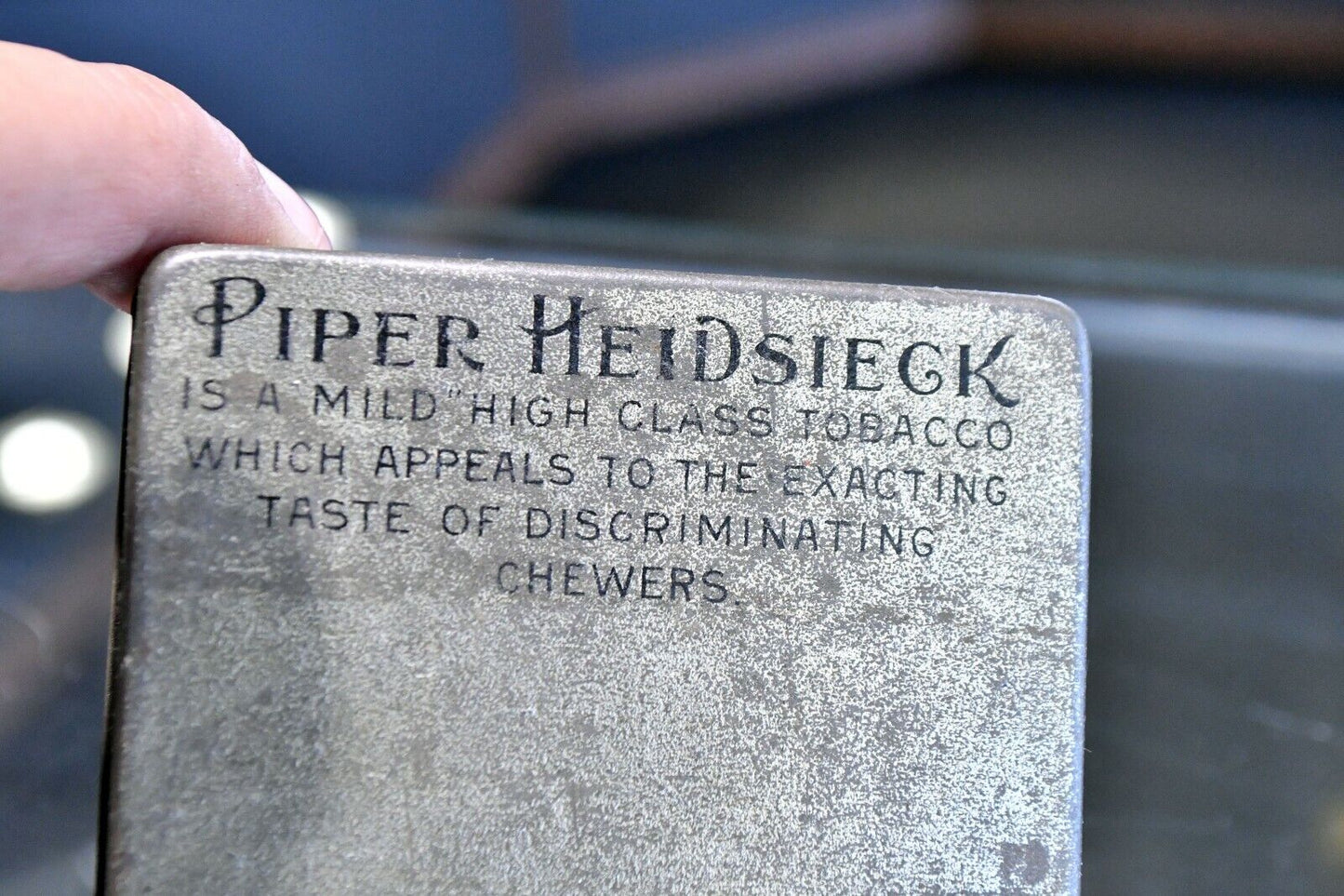 Piper Heidsieck Chewing Tobacco Champagne Flavor Tin Container 3" x 3" x 1/2"