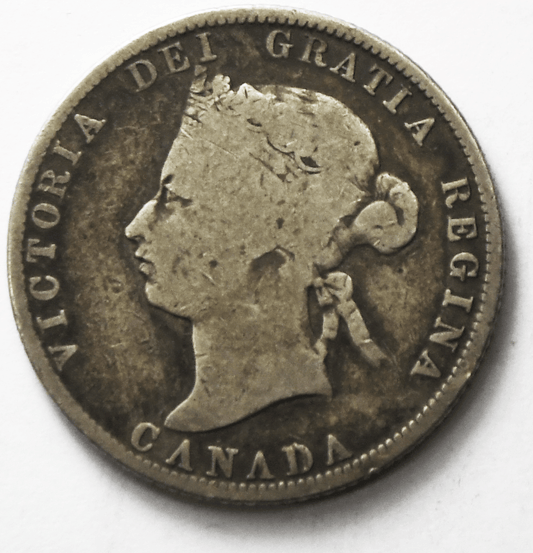 1874 Canada 25c Twenty Five Cents Silver Quarter KM# 5