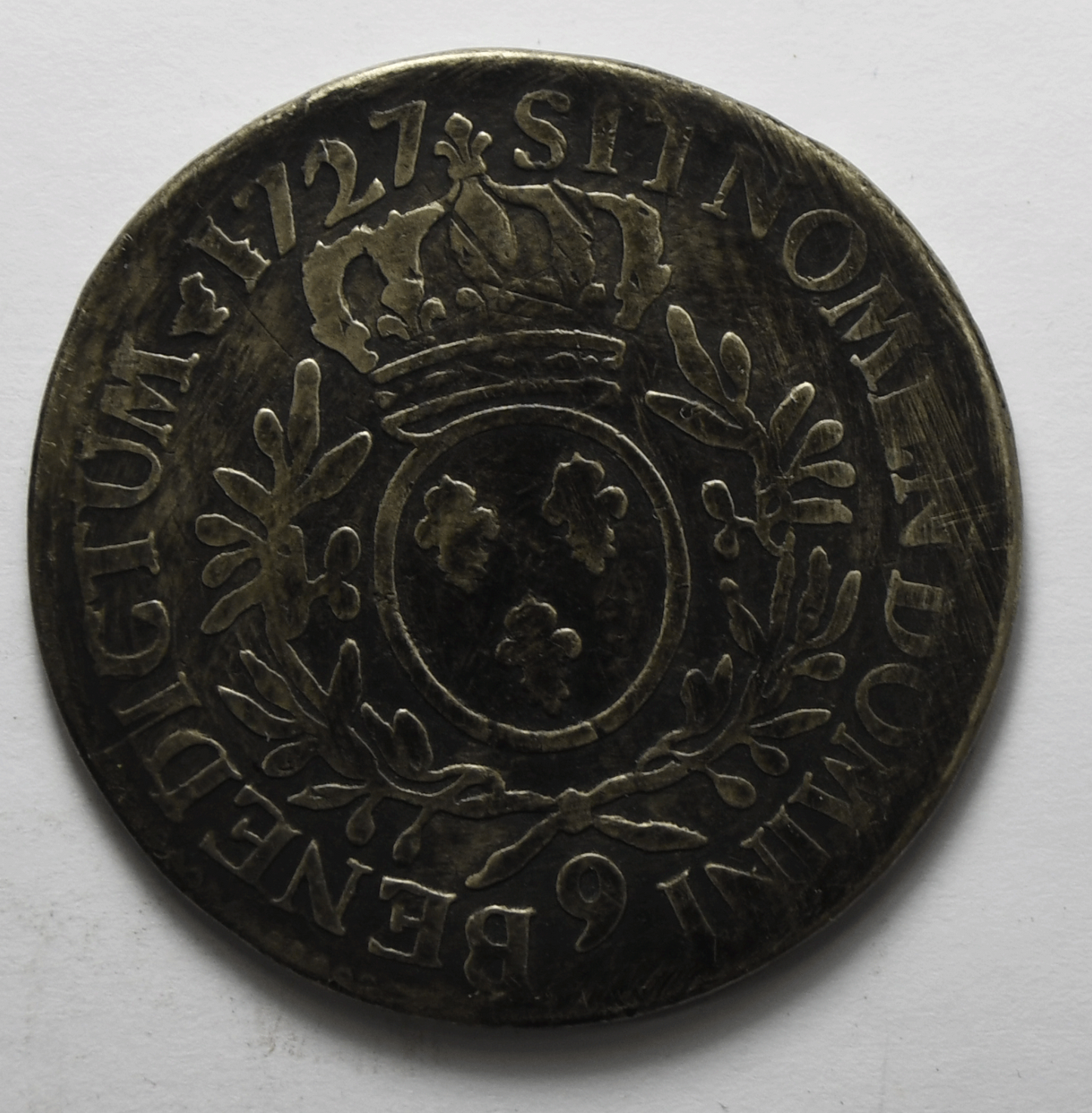 1727 9 France Ecu Silver Coin KM# 486.26