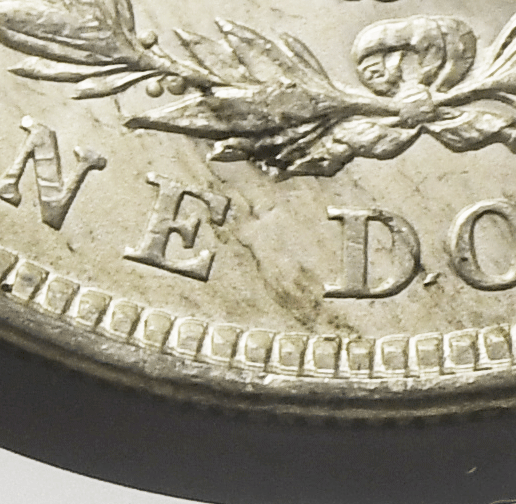 1921 $1 Morgan Silver Dollar MS62 NGC Uncirculated Lamination Peeling Reverse