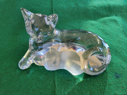 Lenox Crystal Kitty Cat with Kitte Figurine Full Lead Crystal 1st edition