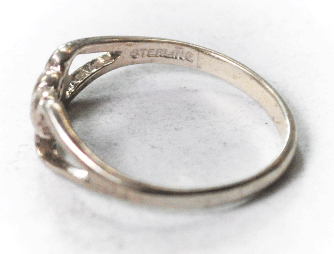 Sterling Silver Shubes Heart in Hearts 5mm Ring Size 7