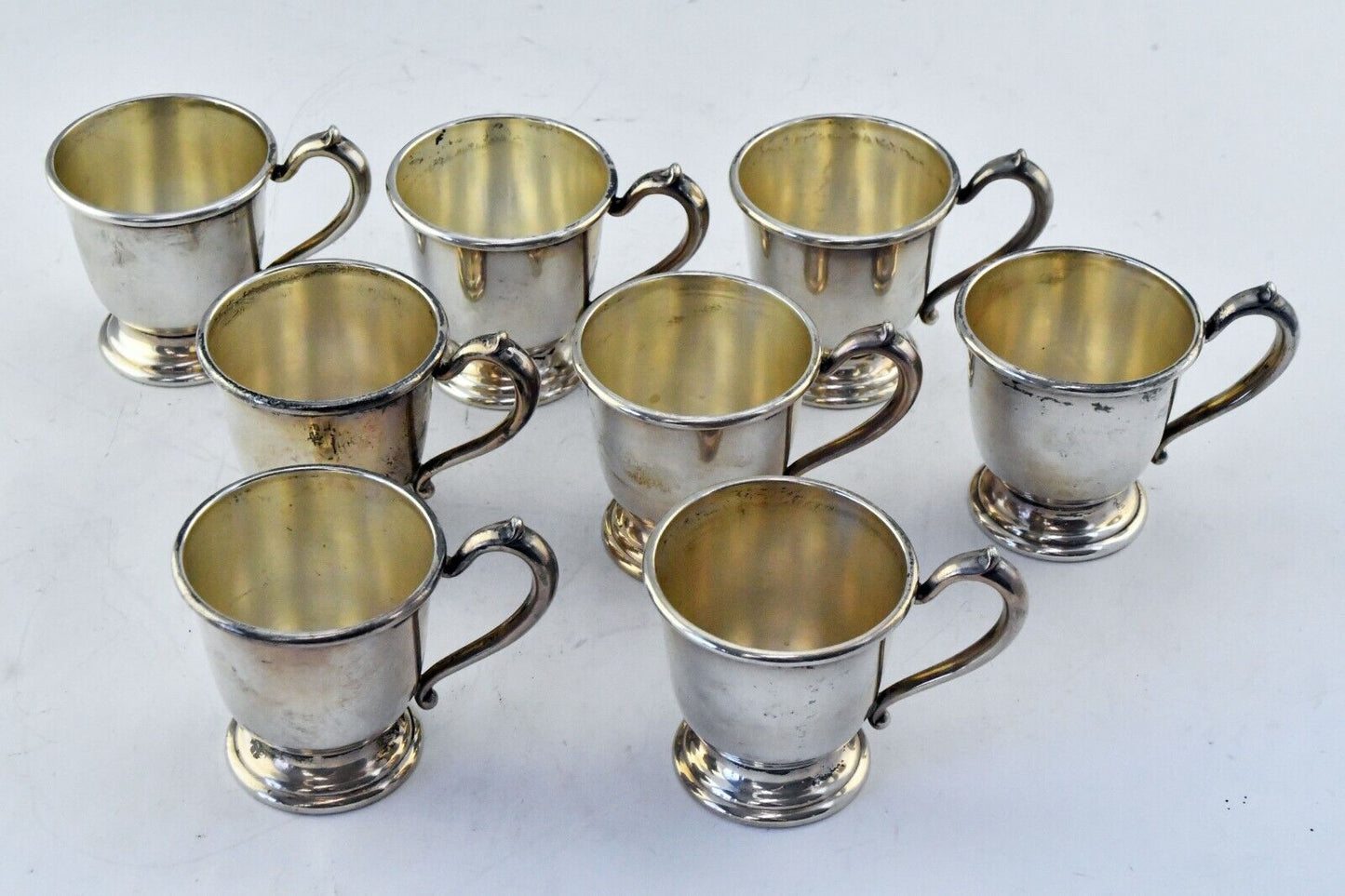 Set of 8 Gorham Sterling Silver 2" Tall Demitasse Holders 8.6 oz.