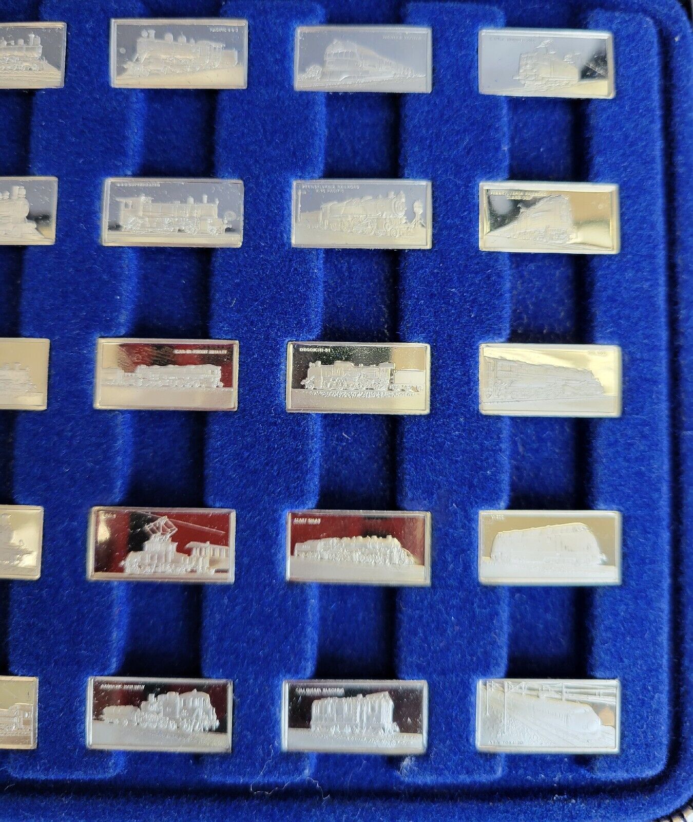 50pc. International Locomotive Miniature Sterling Bar Collection Franklin Mint