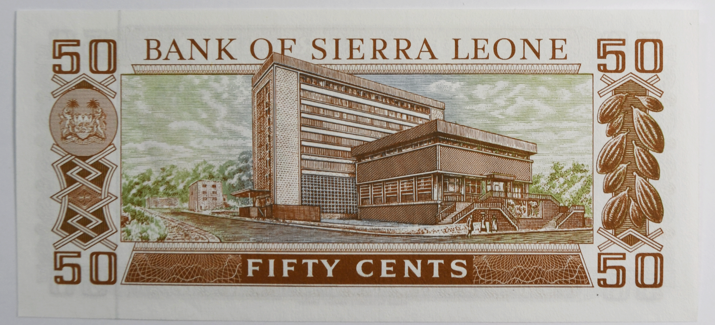 1984 Sierra Leone 50c Fifty Cents Uncirculated Banknote D/16 783356