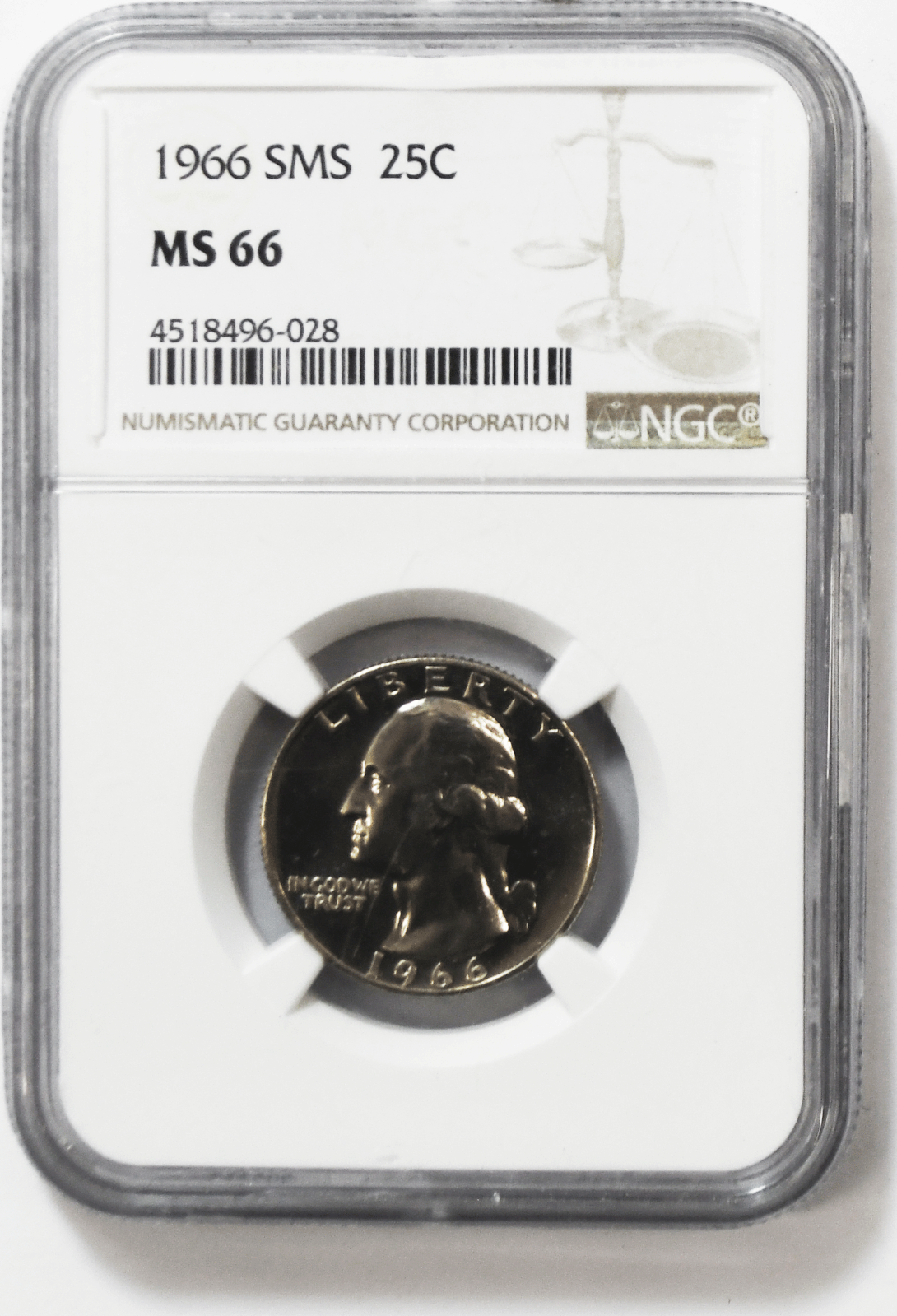 1966 SMS 25c Washington Special Mint Quarter Dollar NGC MS66 Gem Unc