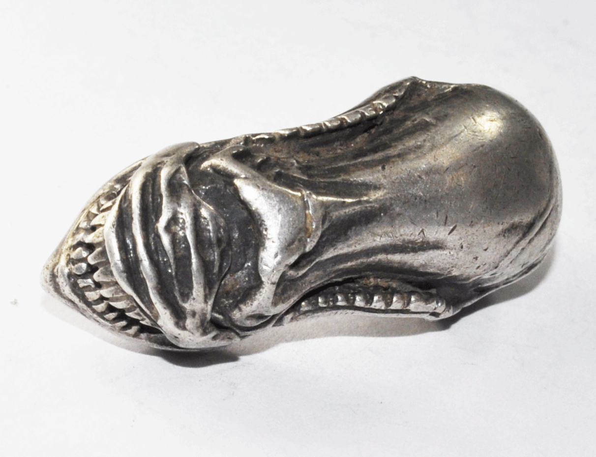 Sterling Silver Alien Pencil Eraser Cap heavy Articulated Jaw Mouth 1-3/4"
