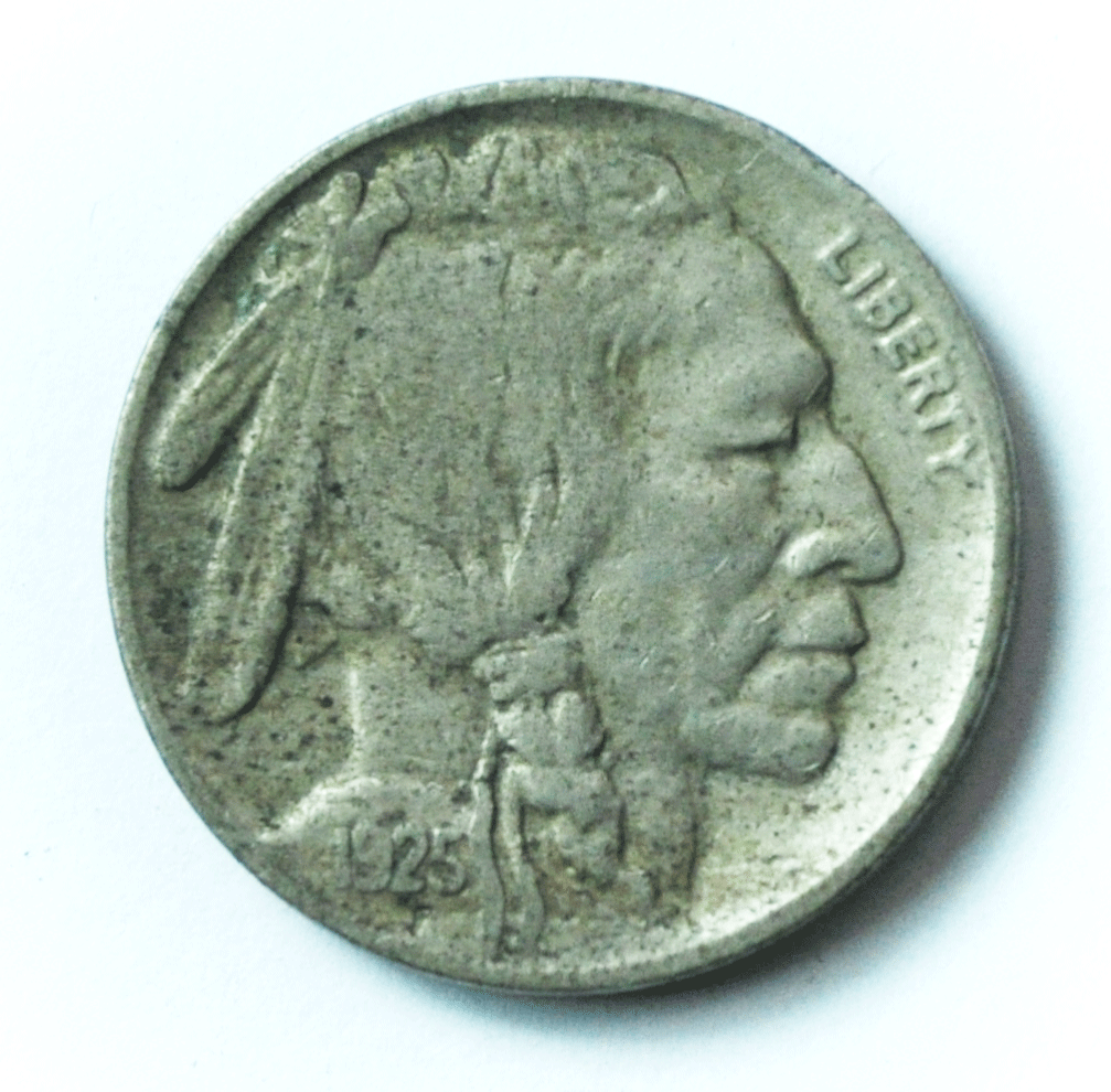 1925 S 5c Buffalo Nickel Five Cents US San Francisco Rare VF