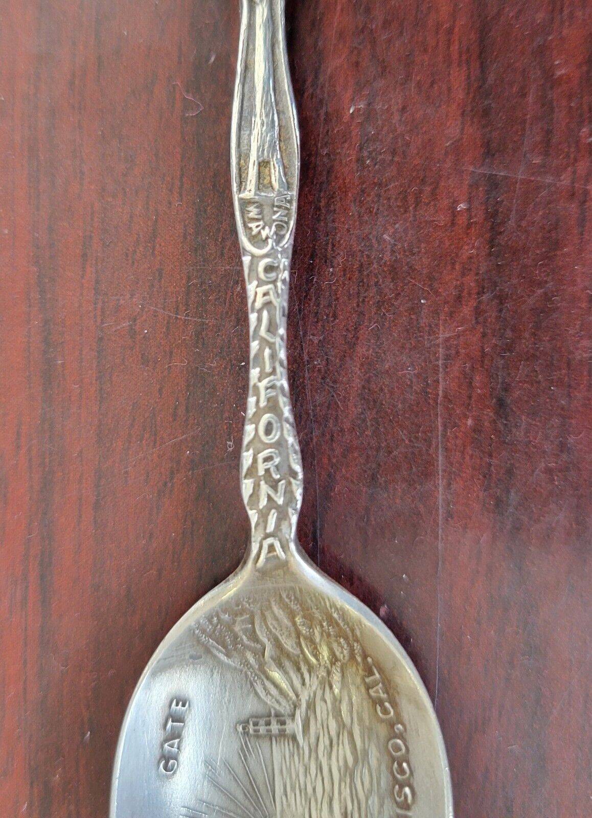 Golden Gate Bridge San Francisco 4" Sterling Souvenir Spoon .22oz. Eureka