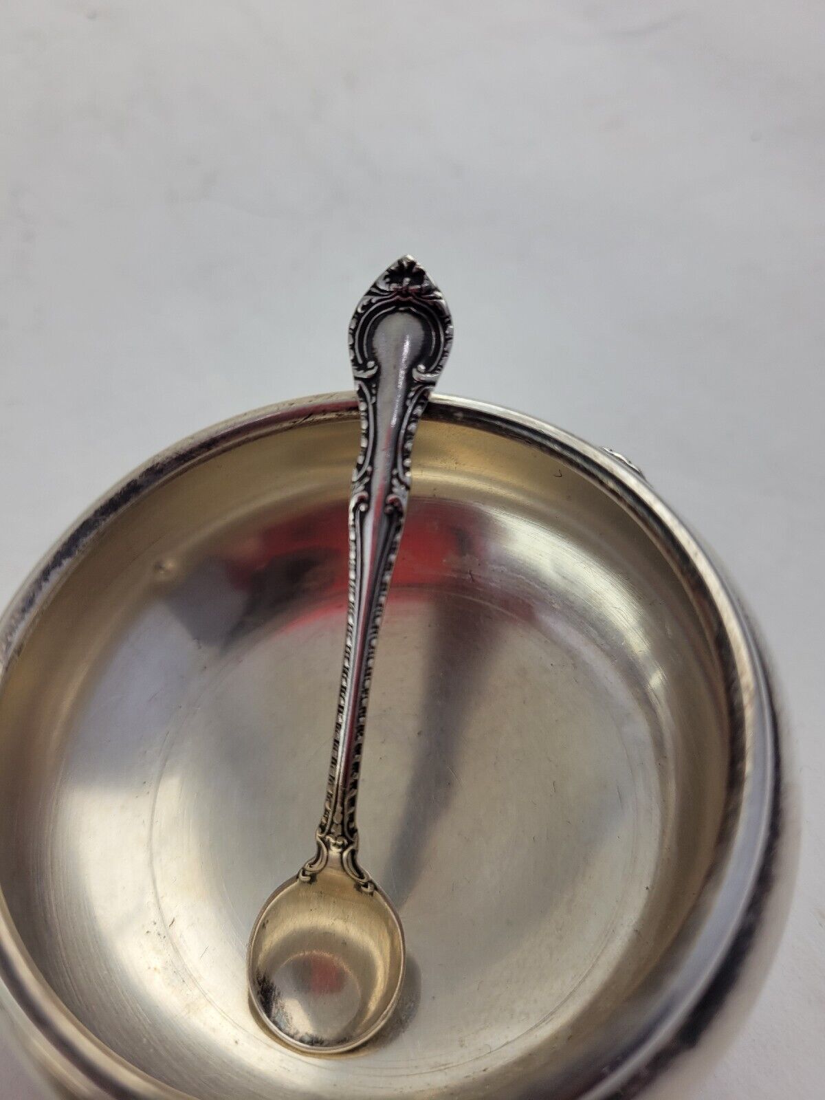 Vintage Sterling Silver Open Salt Cellars with Spoons 3.8oz.