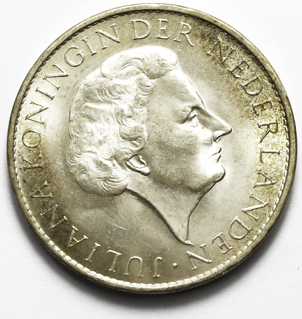 1962 Suriname Silver One Gulden KM# 15 Uncirculated Low Mintage Netherlands