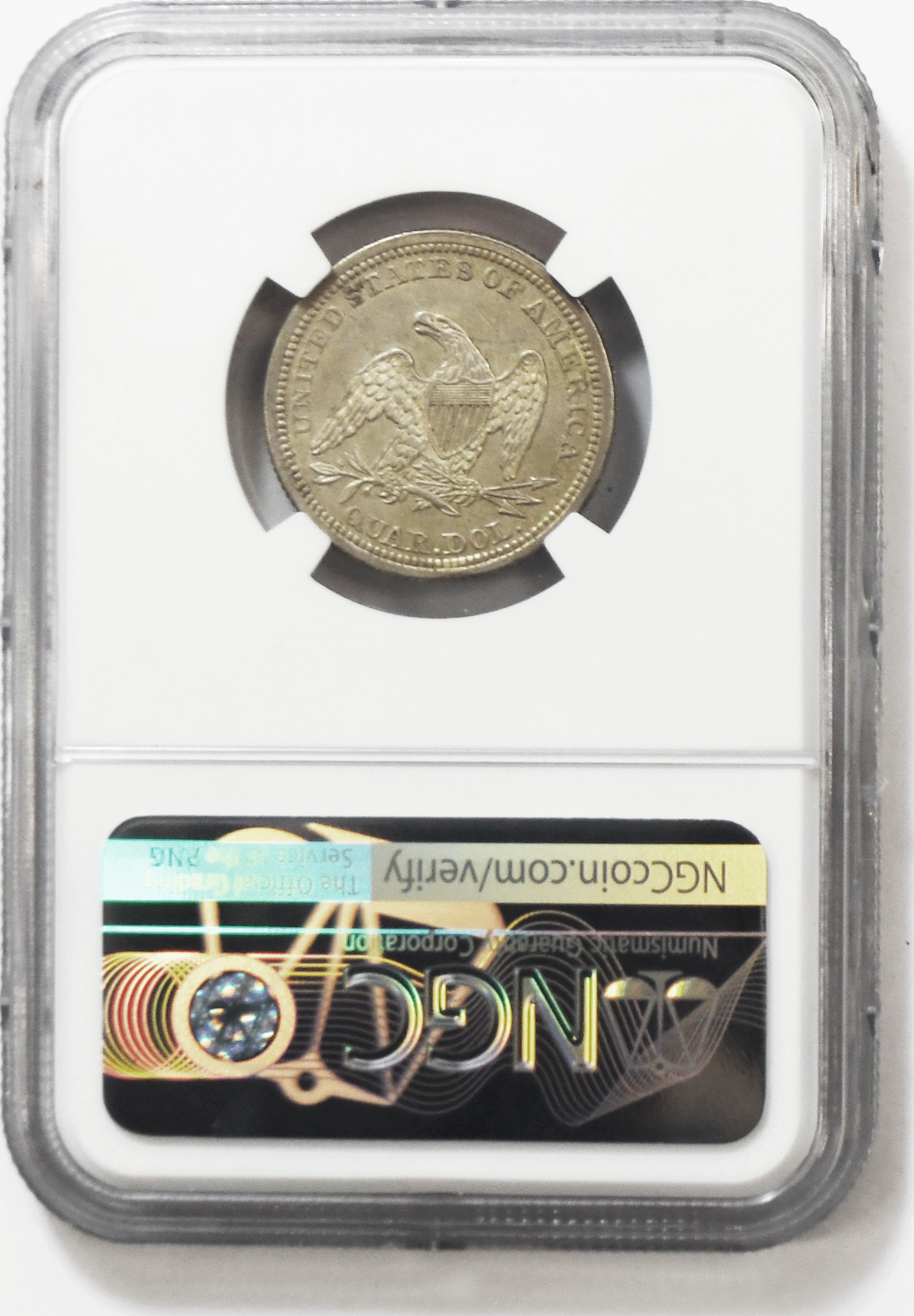 1854 Arrows 25c Seated Silver Quarter Dollar NGC AU53