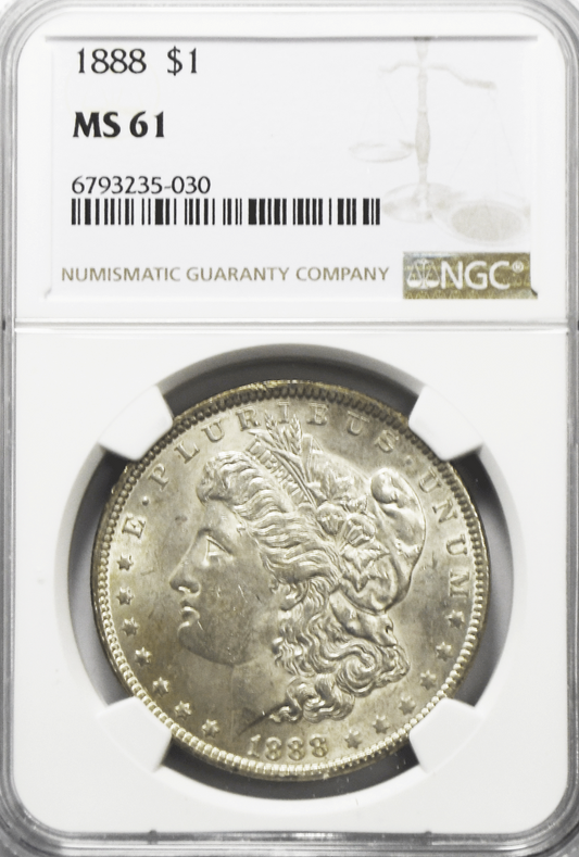 1889 $1 Morgan Silver One Dollar NGC MS61 Philadelphia Uncirculated