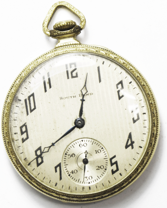 1922 South Bend Size 12 Grade 411 OF Hinged GF 25yr Case Pocket Watch