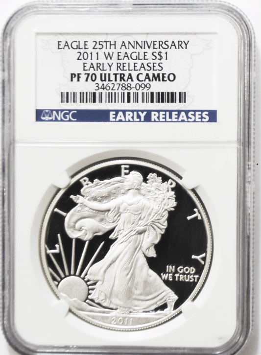 2011 W $1 Proof American Silver Eagle Silver Dollar NGC PF70 Ultra Cameo