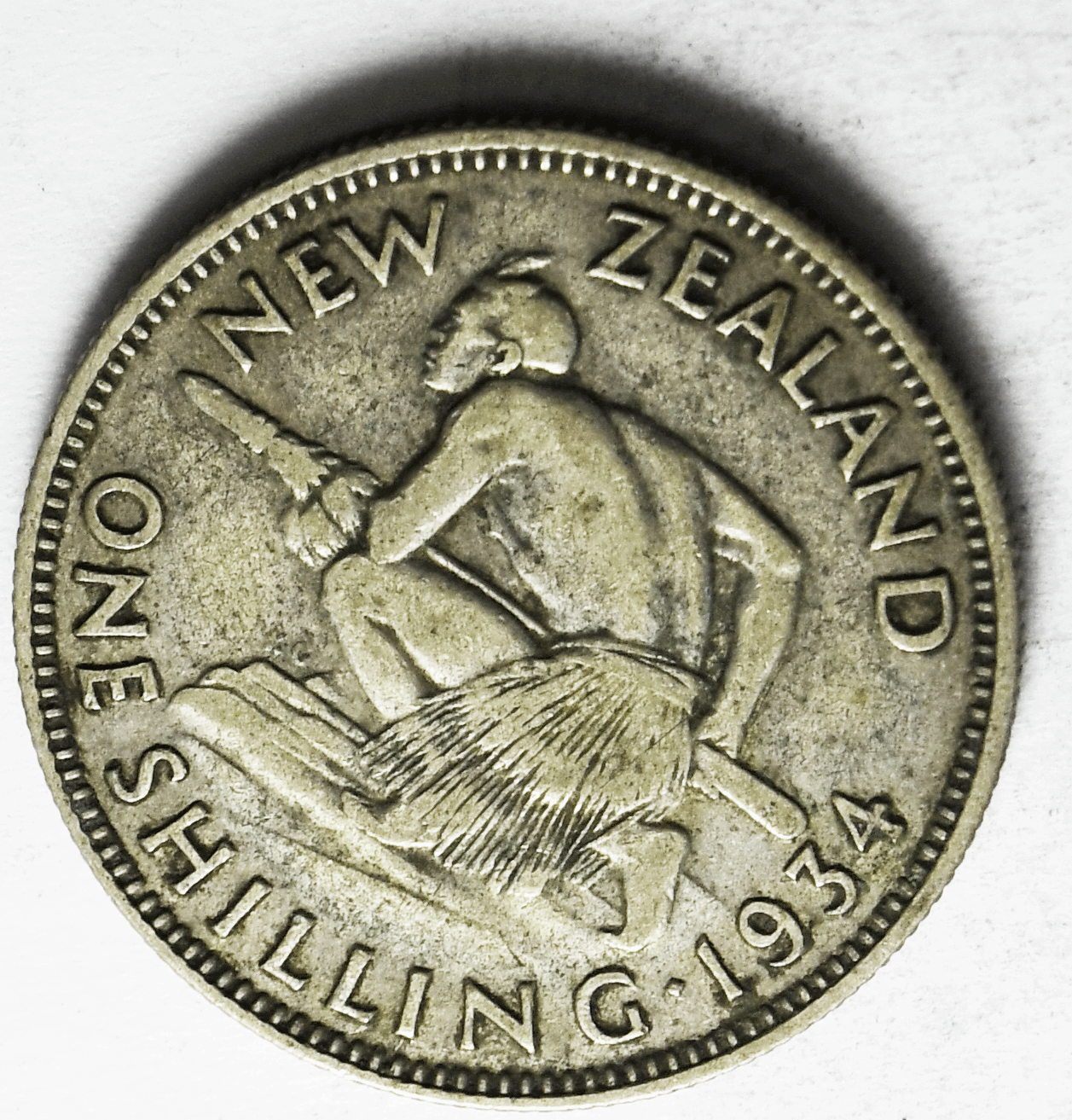 1934 New Zealand Shilling KM# 3 Silver Coin
