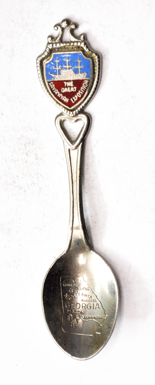 Silver Plated 1981 Fort Great Savannah Exposition Georgia Souvenir Spoon 3.5"