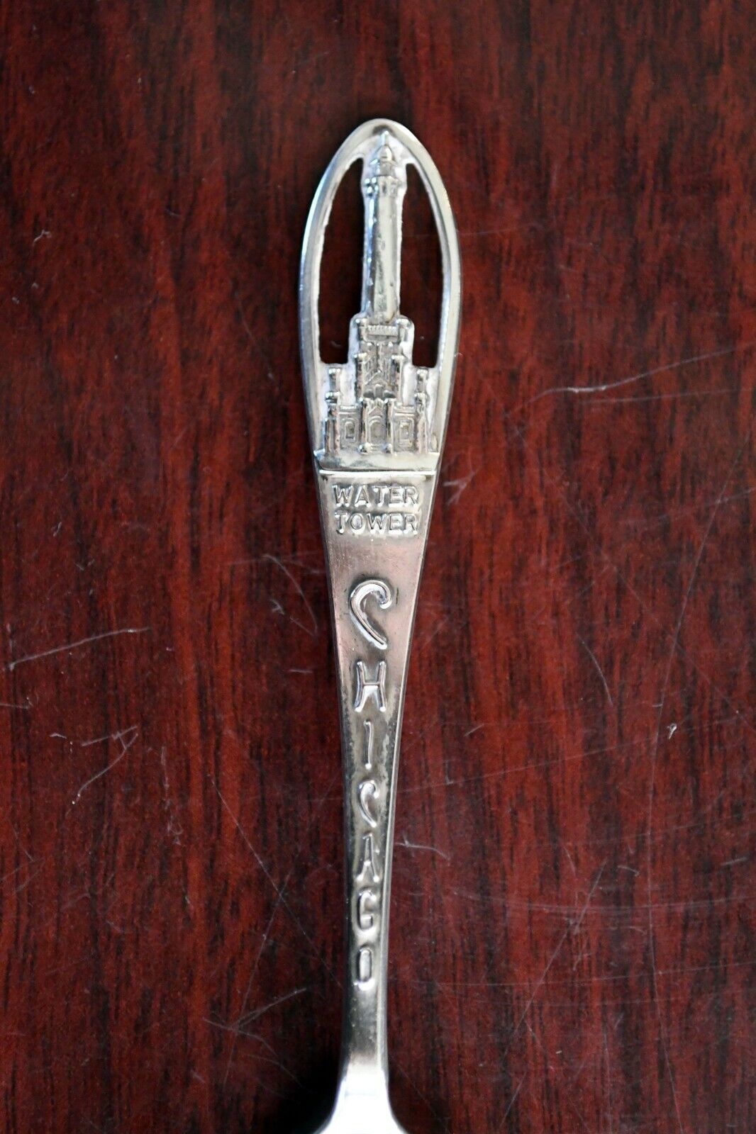 Chicago Illinois Sterling Silver .33 oz. Souvenir Spoon 4 1/4" Water Tower