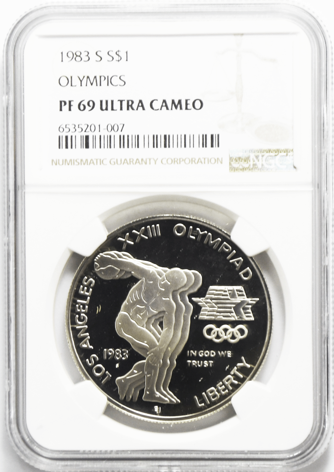 1983 S $1 Olympics Commemorative Silver One Dollar PF69 UC NGC